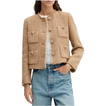 Zara | Dames Wollen Jas met Knoopsluiting en Gouden Details