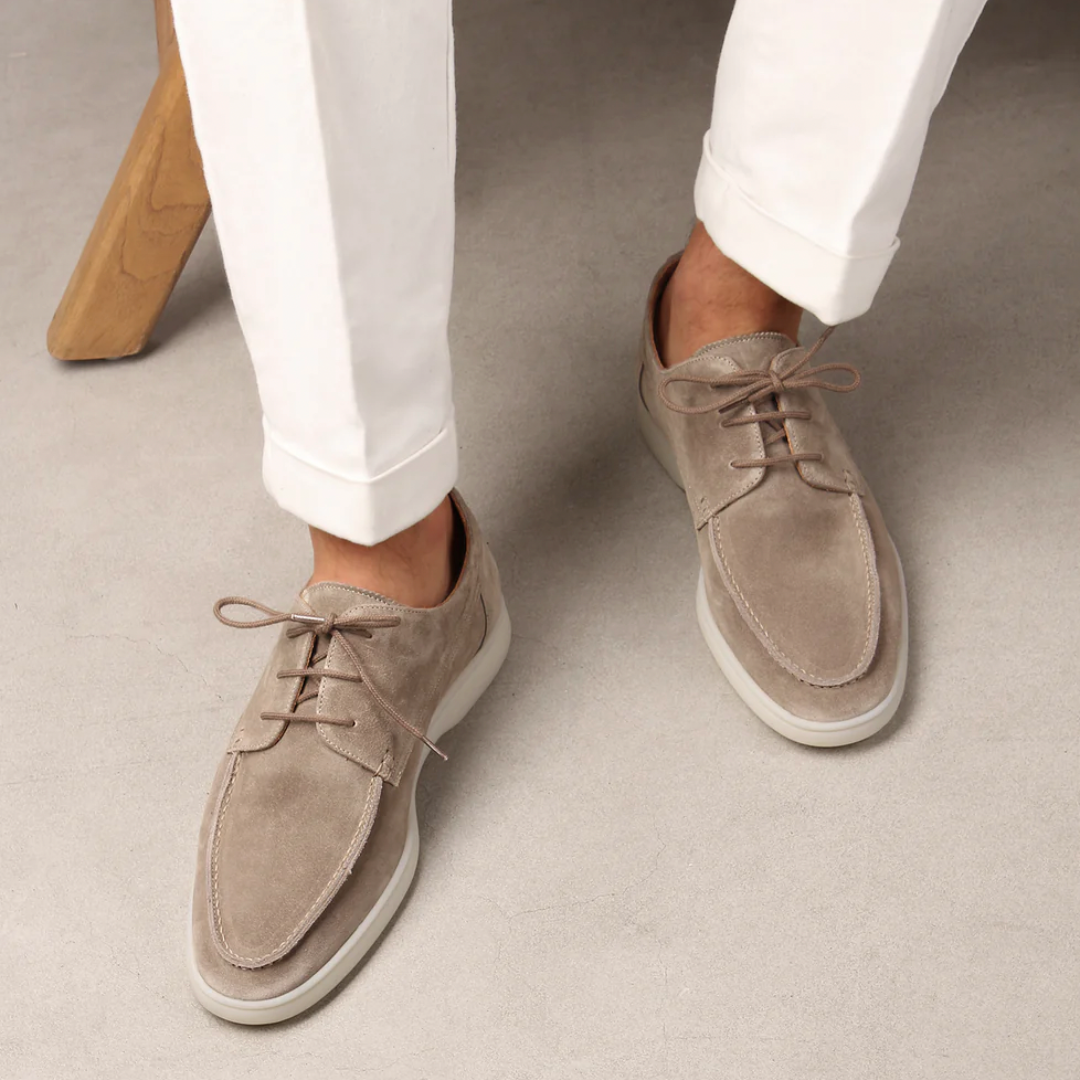 Jens | Heren Loafers | Suède Instapschoenen met Veters