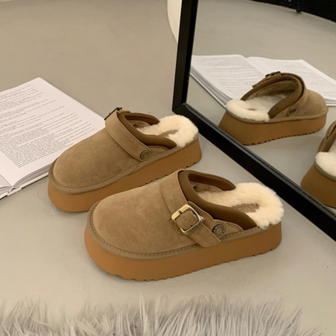 Robin | Suède Clogs met Warme Pluche Voering