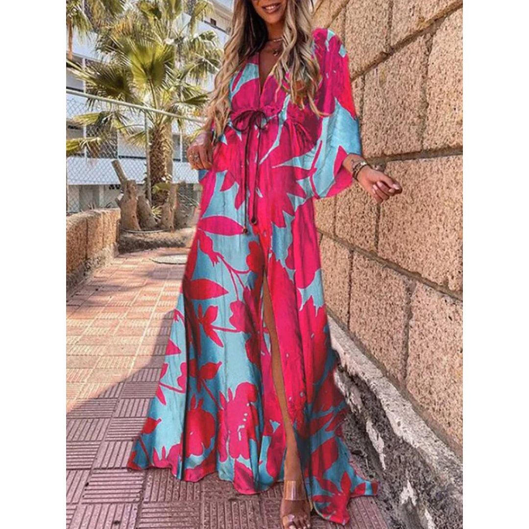 Indy | Dames Kimono Strand Jurk | Maxi met V-hals