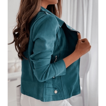 Lente | Dames Vintage Suède Motor Jack met Zakken