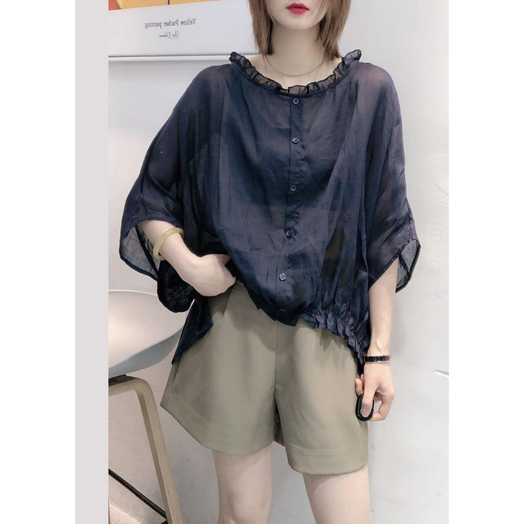 Sophia | Dames Blouse met Ruffles en Korte Mouwen