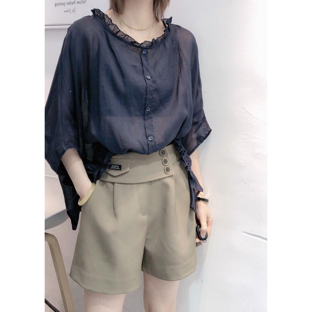 Sophia | Dames Blouse met Ruffles en Korte Mouwen