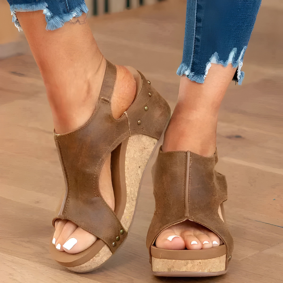 Amber | Dames Sleehak Sandalen met Enkelband