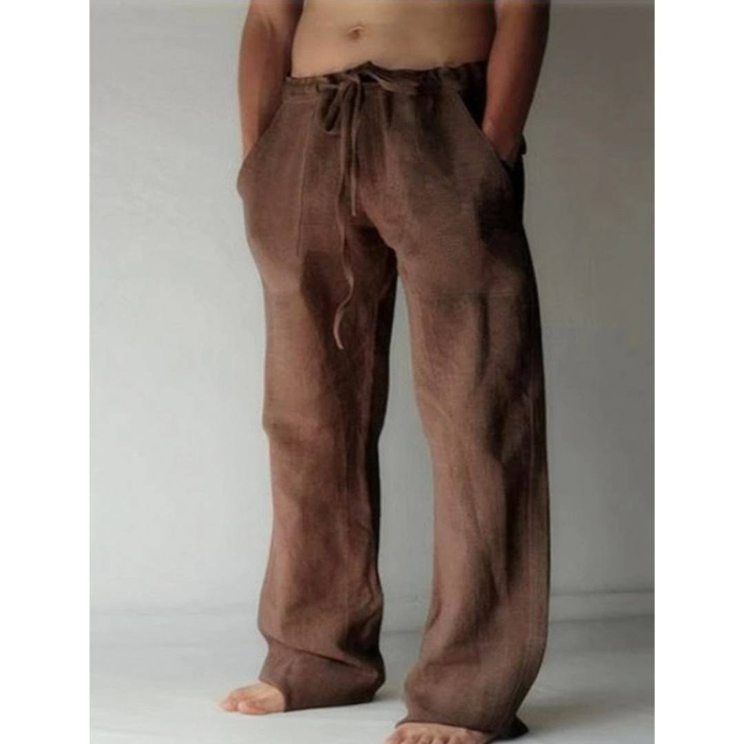 Sebas | Heren Wijde Linnen Broek | Ademend met Elastische Tailleband