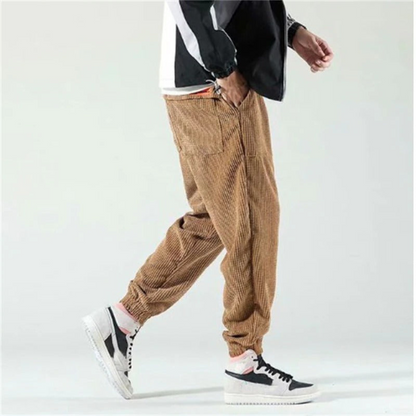 Stijn | Heren Corduroy Broek | Wijde Losse Jogger voor Dagelijks Comfort
