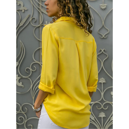 Elianne | Dames Chique Losse Blouse met Knoopsluiting en Lange Mouwen