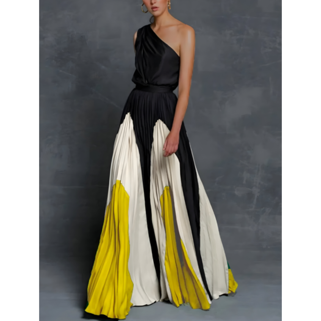Saar | Dames One-Shoulder Zomerjurk | Maxi met Print