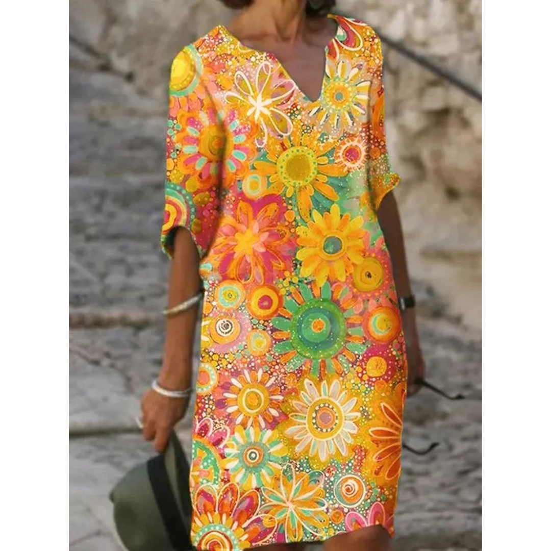 Ella | Dames Jurk | Mini met Bloemenprint