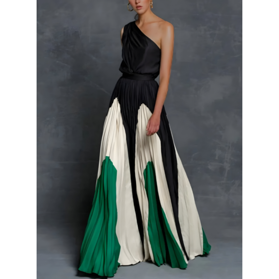 Saar | Dames One-Shoulder Zomerjurk | Maxi met Print