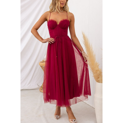 Jente | Dames Zomerjurk | Maxi met Corset & Mesh Bandjes