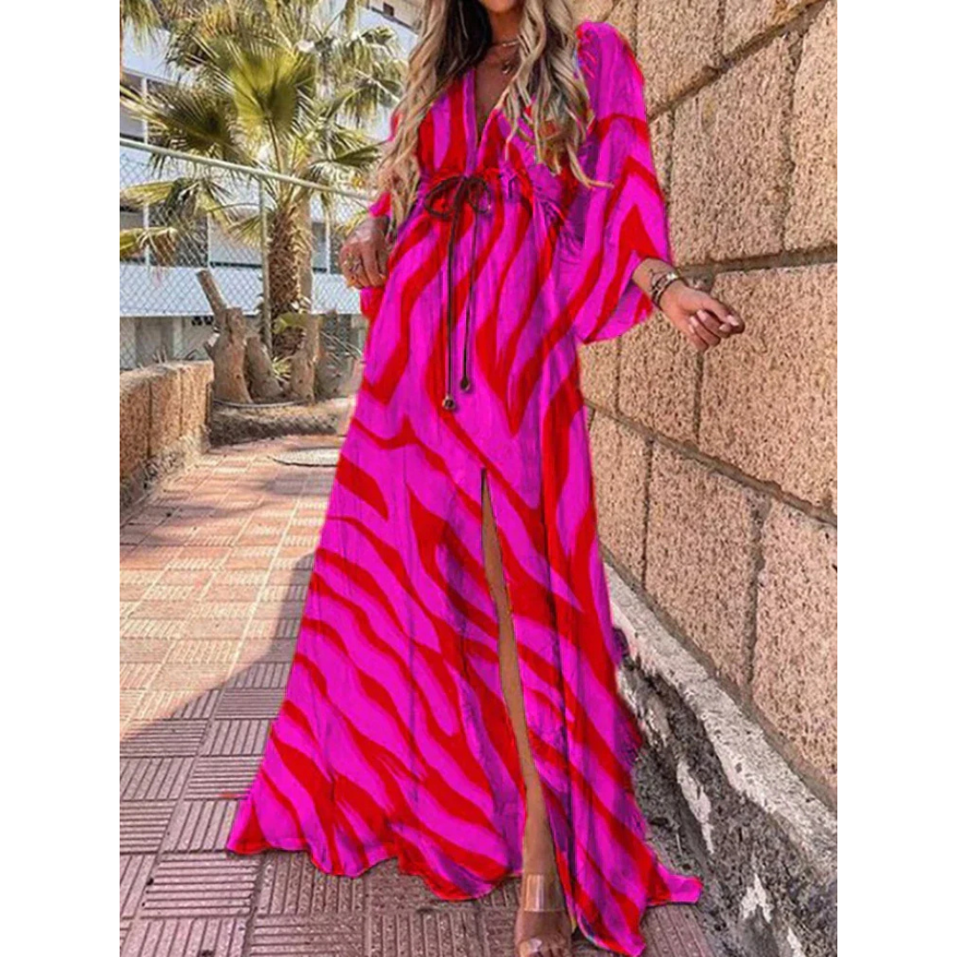 Indy | Dames Kimono Strand Jurk | Maxi met V-hals