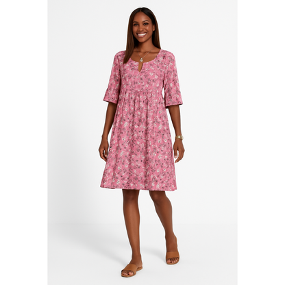Tamara | Dames Zomer Jurk | Midi met Bloemenprint