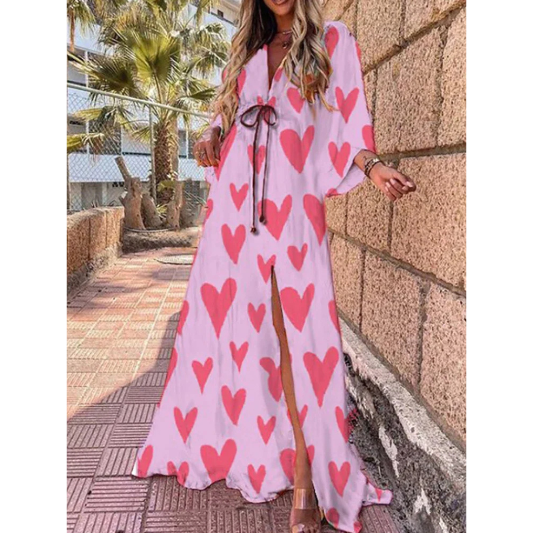 Indy | Dames Kimono Strand Jurk | Maxi met V-hals