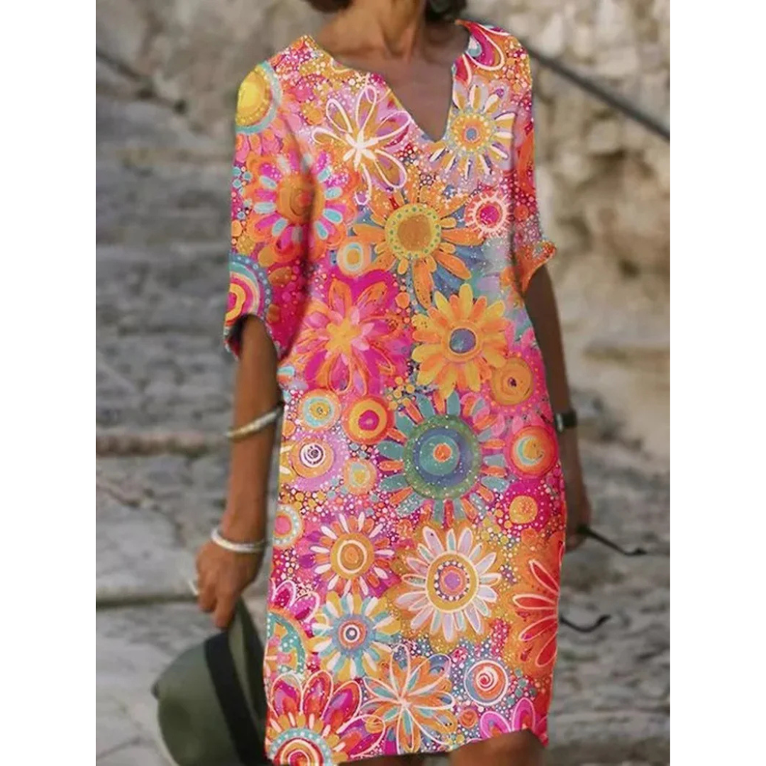 Ella | Dames Jurk | Mini met Bloemenprint