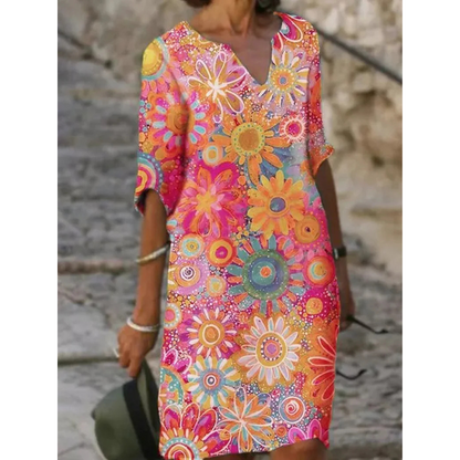 Ella | Dames Jurk | Mini met Bloemenprint