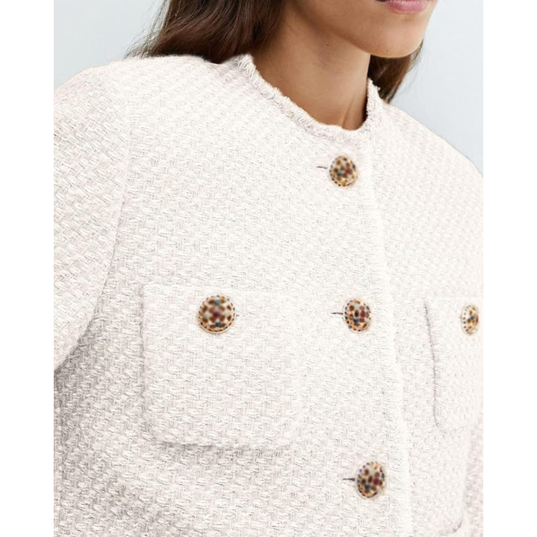 Zara | Dames Wollen Jas met Knoopsluiting en Gouden Details