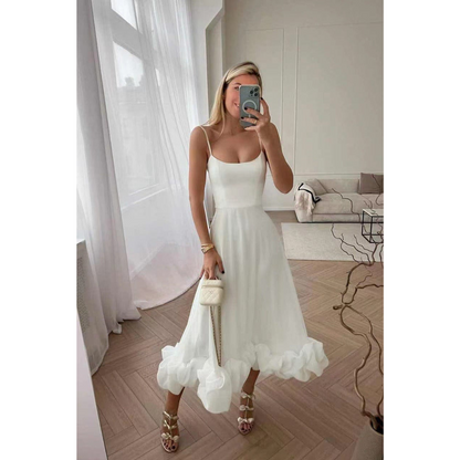 Beau | Dames Mouwloze Midi Tutu-Jurk | Zomerjurk