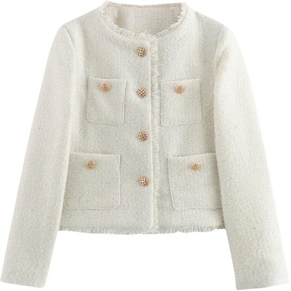 Zara | Dames Wollen Jas met Knoopsluiting en Gouden Details