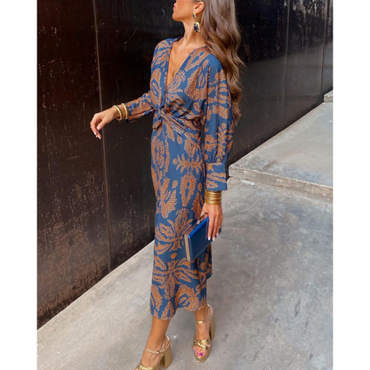 Rosalie | Dames Boho Midi Jurk met Bloemenprint