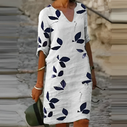Jasmijn | Dames Zomer Jurk | Mini met bladprint