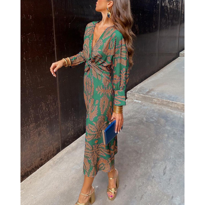 Rosalie | Dames Boho Midi Jurk met Bloemenprint
