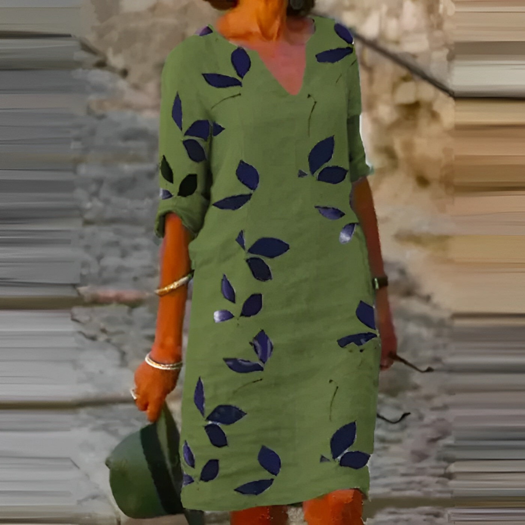 Jasmijn | Dames Zomer Jurk | Mini met bladprint