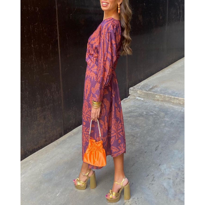 Rosalie | Dames Boho Midi Jurk met Bloemenprint