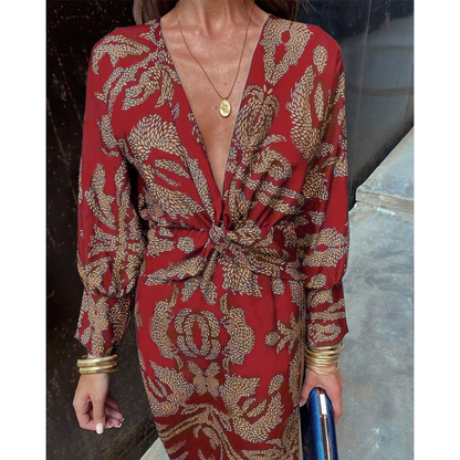 Rosalie | Dames Boho Midi Jurk met Bloemenprint