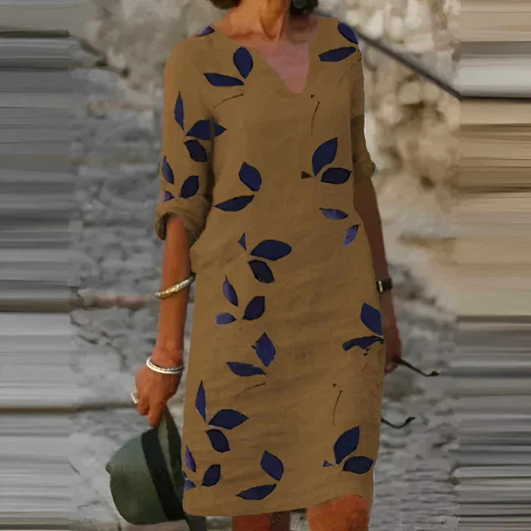 Jasmijn | Dames Zomer Jurk | Mini met bladprint