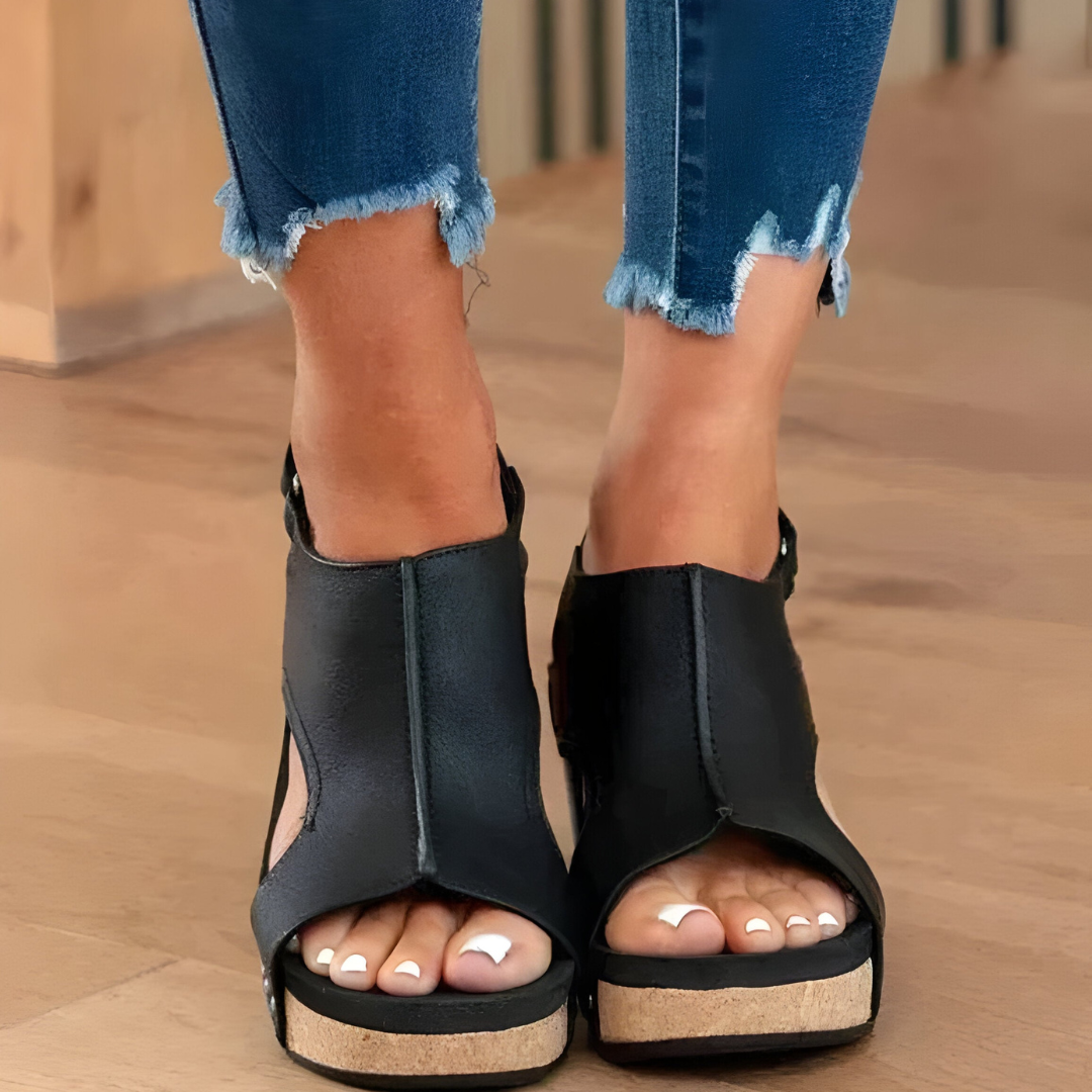 Amber | Dames Sleehak Sandalen met Enkelband