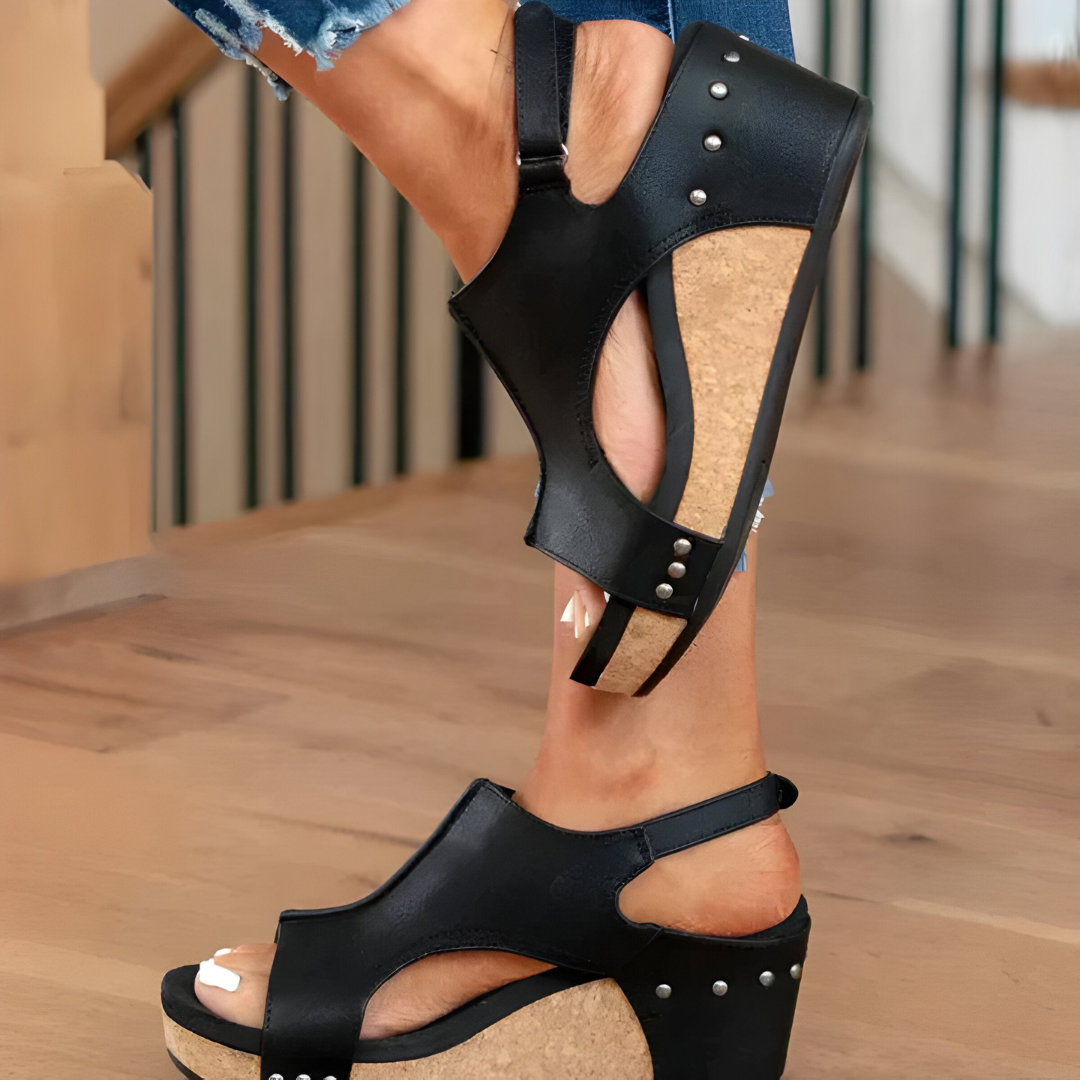 Amber | Dames Sleehak Sandalen met Enkelband