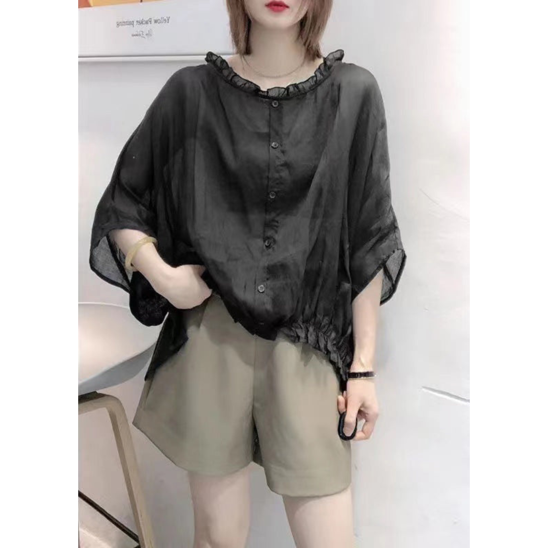 Sophia | Dames Blouse met Ruffles en Korte Mouwen