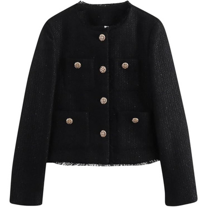 Zara | Dames Wollen Jas met Knoopsluiting en Gouden Details