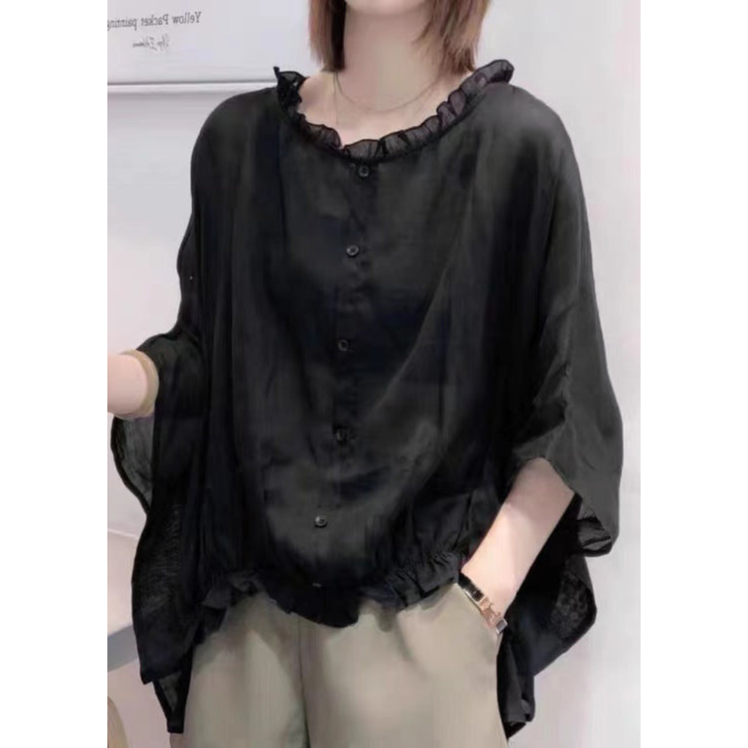Sophia | Dames Blouse met Ruffles en Korte Mouwen