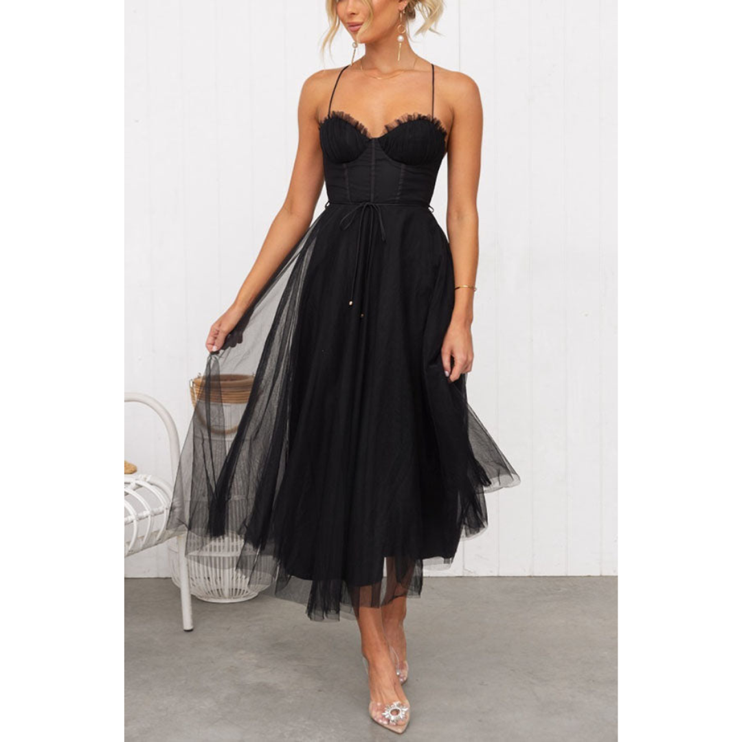 Jente | Dames Zomerjurk | Maxi met Corset & Mesh Bandjes
